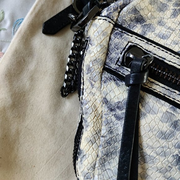 Botkier Trigger East West Black Snake Print Crossbody Bag - Picture 9 of 11